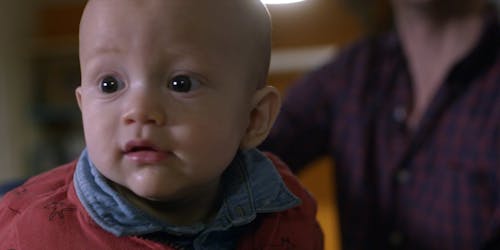 A young baby. A young baby.