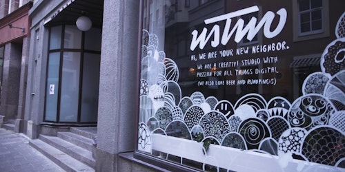 The exterior of UsTwo's London office.