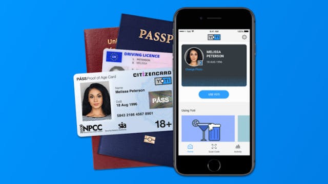 Yoti 'digital identity' app. Yoti 'digital identity' app.
