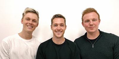 Danny Crutchley (centre) with Influencer co-founders, CVO Caspar Lee (left) and CEO Ben Jeffries.
