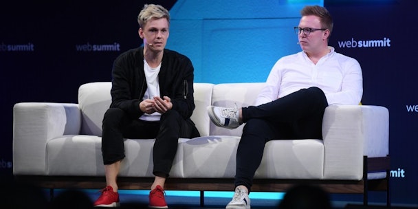 Influencer's co-founder Ben Jeffries (right) discussing Instagram on stage at Web Summit 2019'