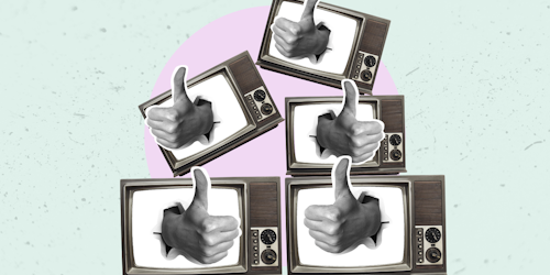 5 retro TV sets with thumbs ups