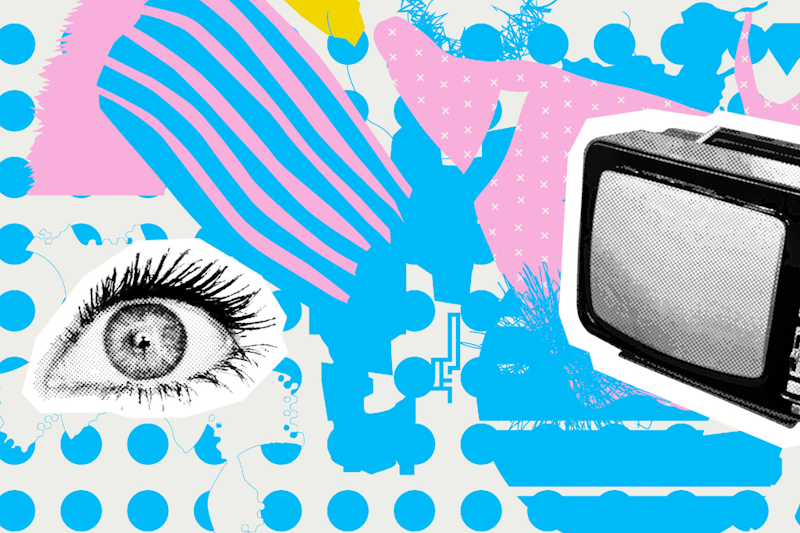Eye watching TV collage