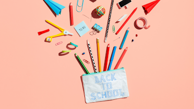 Bag with school supplies