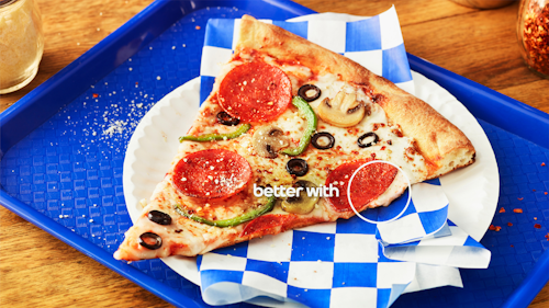 Pizza with Pepsi logo