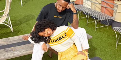 Couple wearing Bumble attire