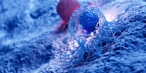 Cancer cells 3d rendering