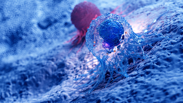 Cancer cells 3d rendering
