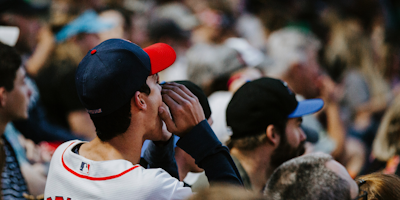 Baseball fans shouting at MLB game