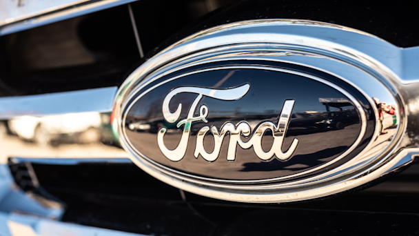 Ford logo on truck grill
