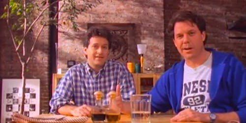 Gay couple at table in Ikea ad Gay couple at table in Ikea ad