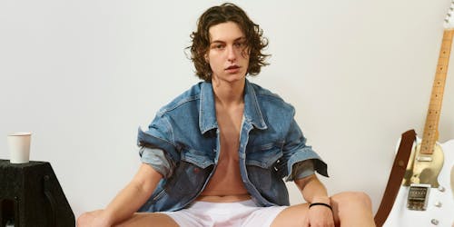 King Princess in denim jacket and boxers King Princess in denim jacket and boxers