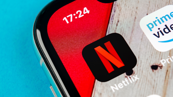 Netflix logo on mobile device