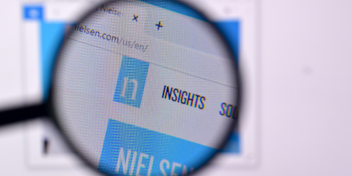Nielsen site homepage with magnifying glass