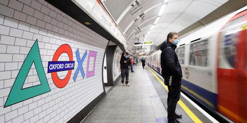 Oxford Circus stop on London Tube with PlayStation marketing activation