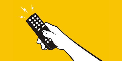Remote control illustration on yellow background