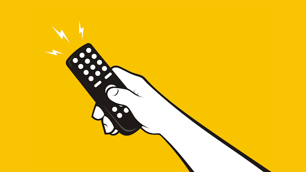 Remote control illustration on yellow background