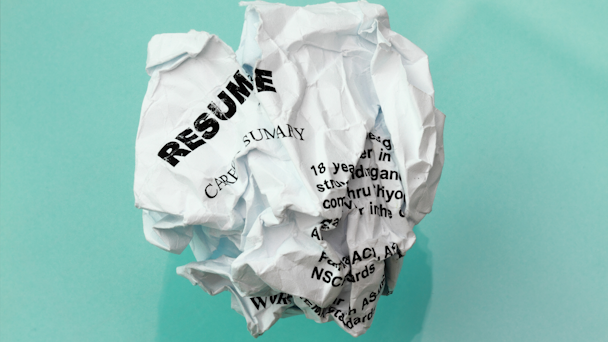 Crumpled up resume