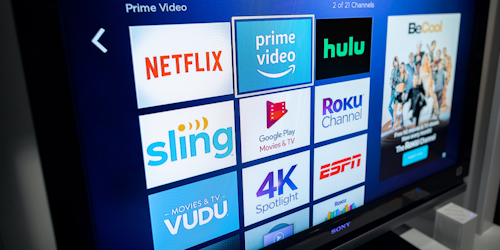 Smart TV screen depicting various apps