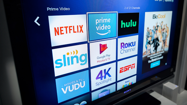 Smart TV screen depicting various apps