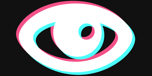 TikTok logo restyled as an eye