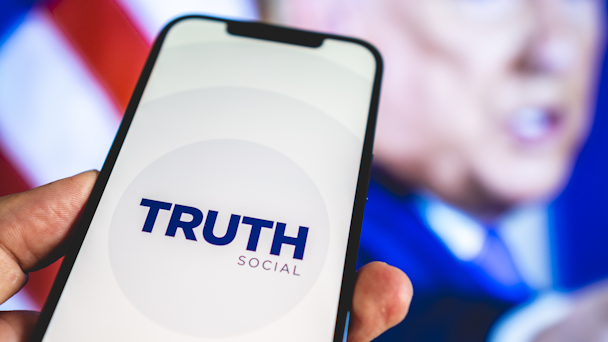 Truth Social logo displayed on mobile screen