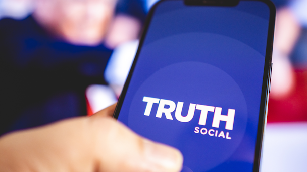 Hand on Truth Social app