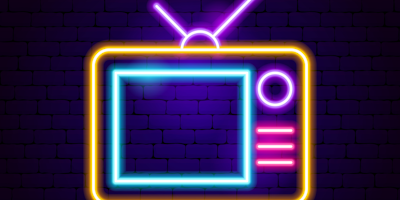 Neon sign of TV