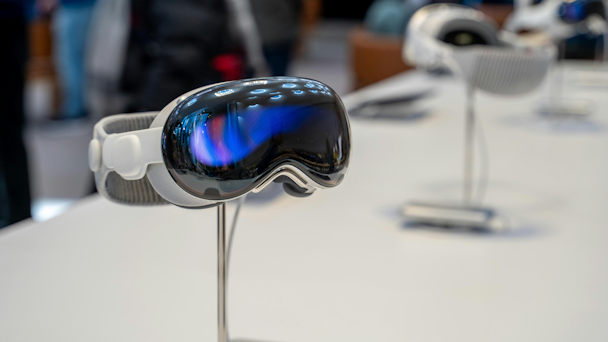 Apple Vision Pro headset on display in Apple Store