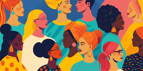 Illustration of diverse group of women