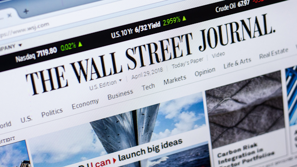 Wall Street Journal web home page