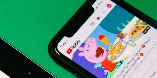 Peppa the Pig YouTube channel on mobile phone