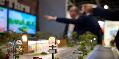 A diorama of a Burger King restaurant at a live event