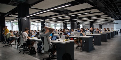 A busy modern office