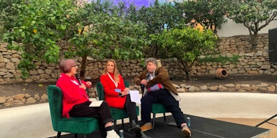 (from L to R) Lisa Merrick Lawless, Dr Victoria Hurth & Rory Sutherland at Anthropy 2022
