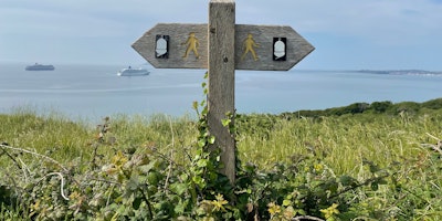 A crossroads on a coastal path