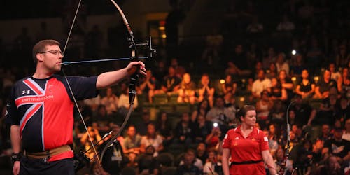 An archer with a disability An archer with a disability