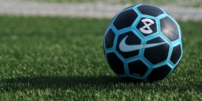 A football, on grass