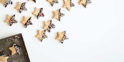 A plate of festive cookies