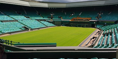 An empty show court at Wimbledon