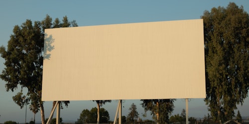 A blank billboard on a sunny day