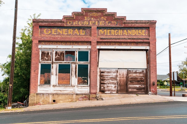 An abandoned shop in a ghost town