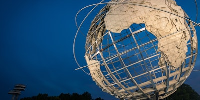 A 'unisphere' representation of the globe