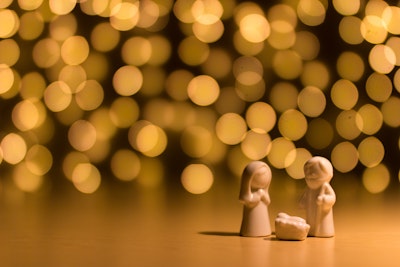 A soft-focus nativity scene. The figures look a bit like they're made of butter.