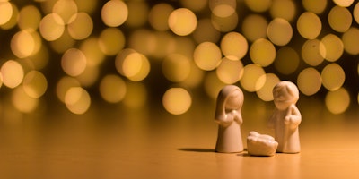 A soft-focus nativity scene. The figures look a bit like they're made of butter.