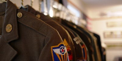 A row of military uniforms