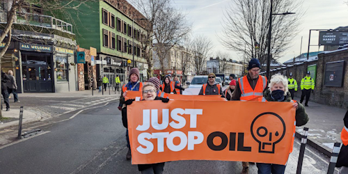 Just Stop Oil protesters marching in London