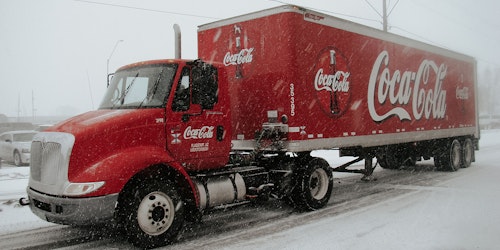 The famous red Coca-Cola Christmas truck