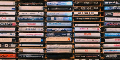 A stack of cassette tapes