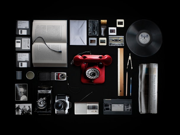 Neatly organized media devices and objects